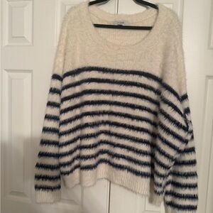 La Ligne x Target 4x Sweater Cozy Striped Sweater in Cream and Navy